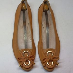 Elie Tahari Tan Leather Flats Women's Shoes Sz 38
